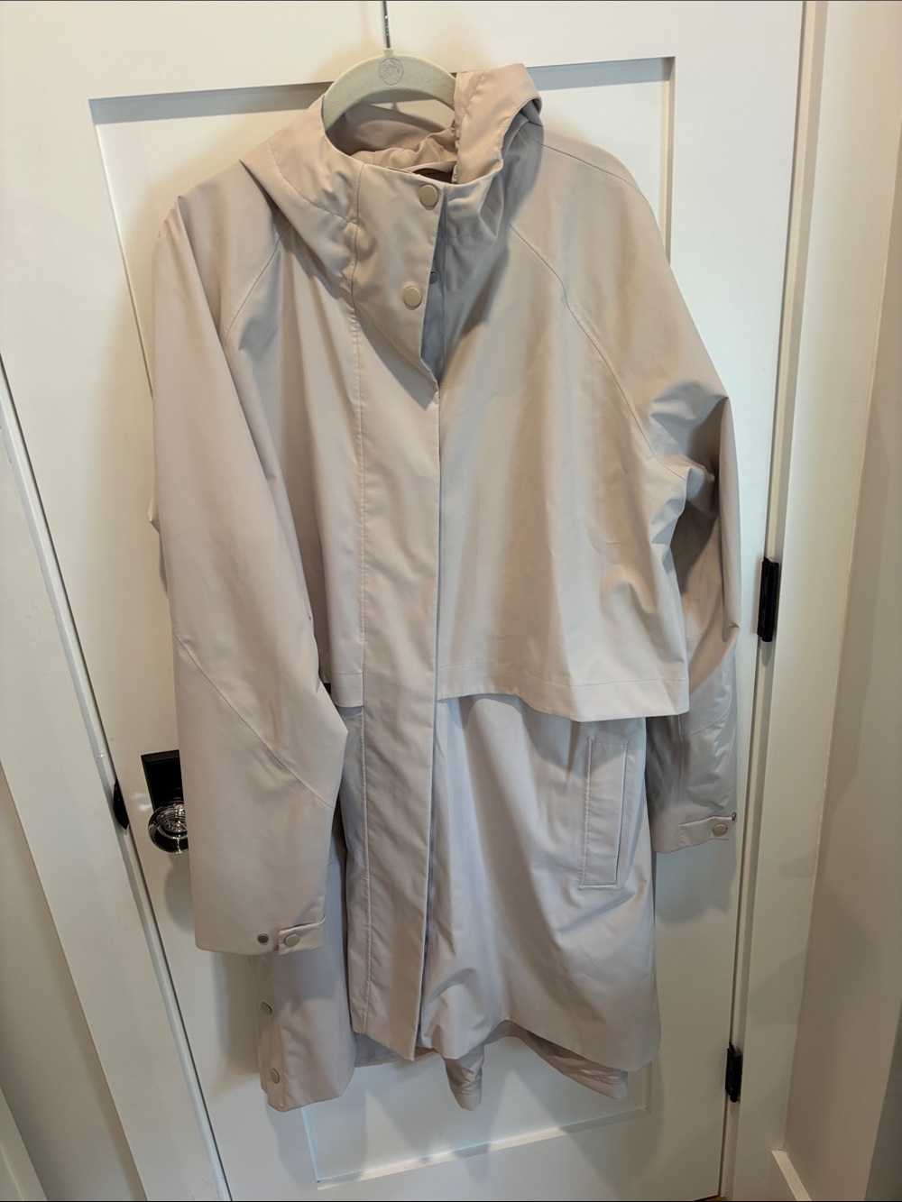 Athleta Taupe hooded rain jacket